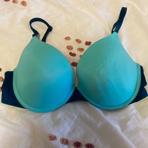 Blue push up bra